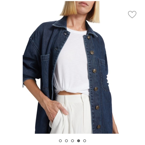 NWT Rag & Bone Lory Oversized Denim Shirt Jacket, size medium, dark denim - Picture 6 of 14